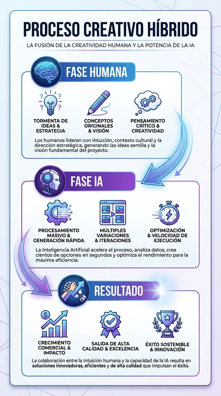 Infografía del proceso creativo híbrido