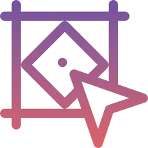 Ícono que representa servicios de diseño gráfico, destacando la creatividad y personalización en proyectos visuales.