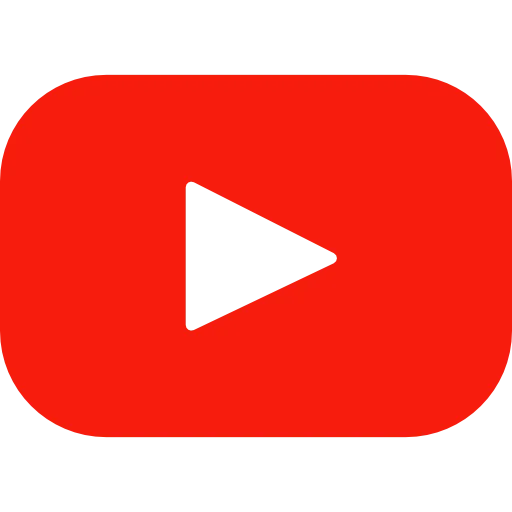 Ícono de YouTube, plataforma para compartir y descubrir videos en línea.