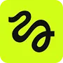 Logotipo en fondo amarillo que representa servicios relacionados con la tecnología y la innovación.