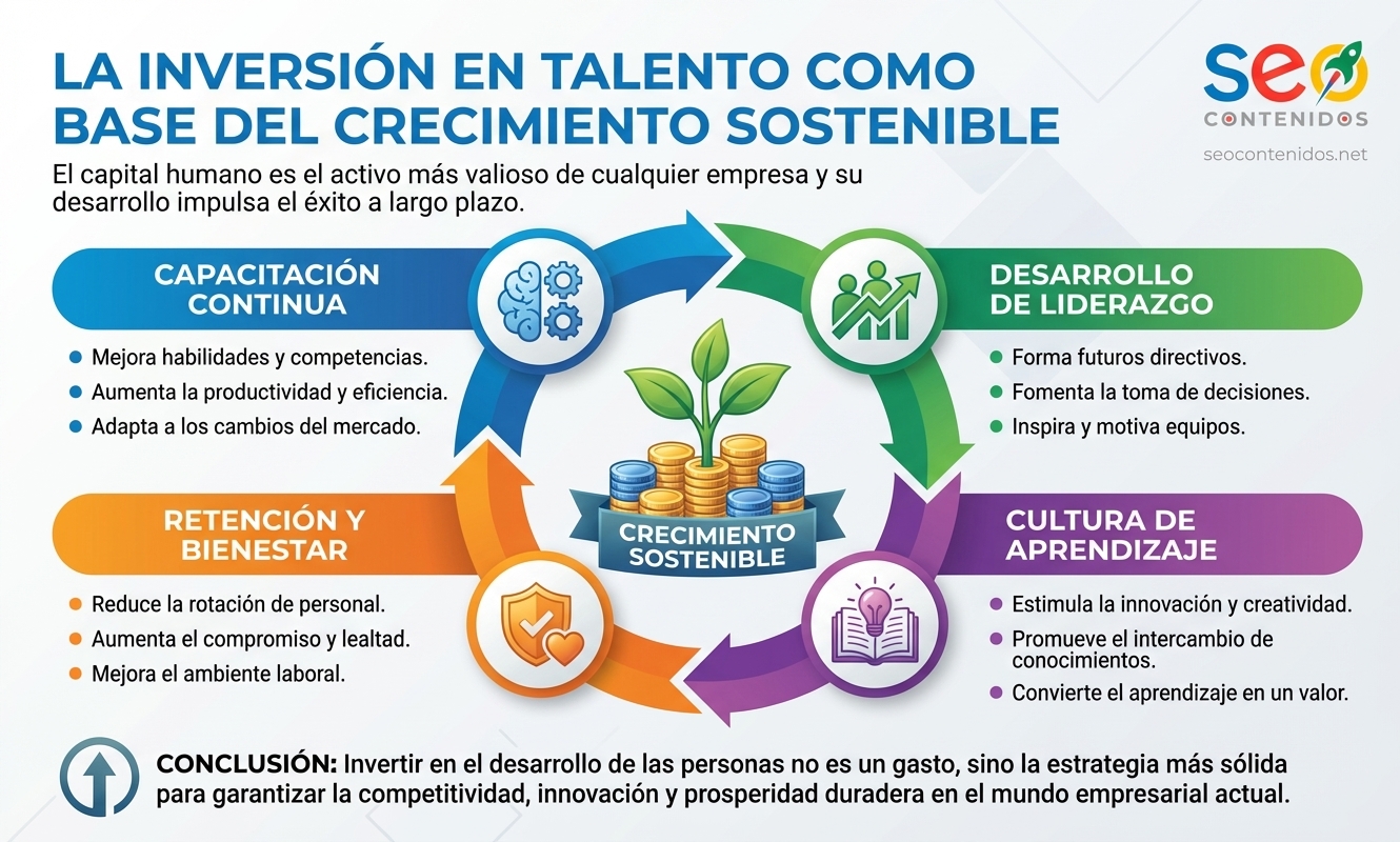 Infografía sobre inversión en talento y formación continua